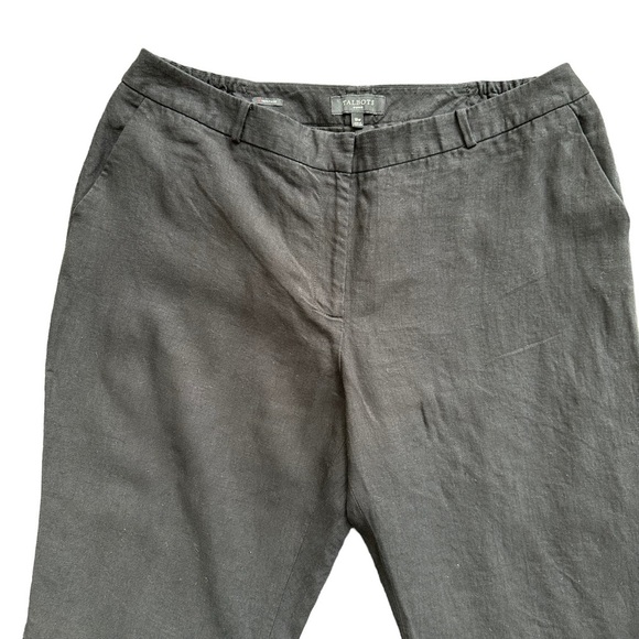 Talbots Womens Black 100% Linen Straight Leg Trouser with Elastic Waist Size 18w - Picture 10 of 14